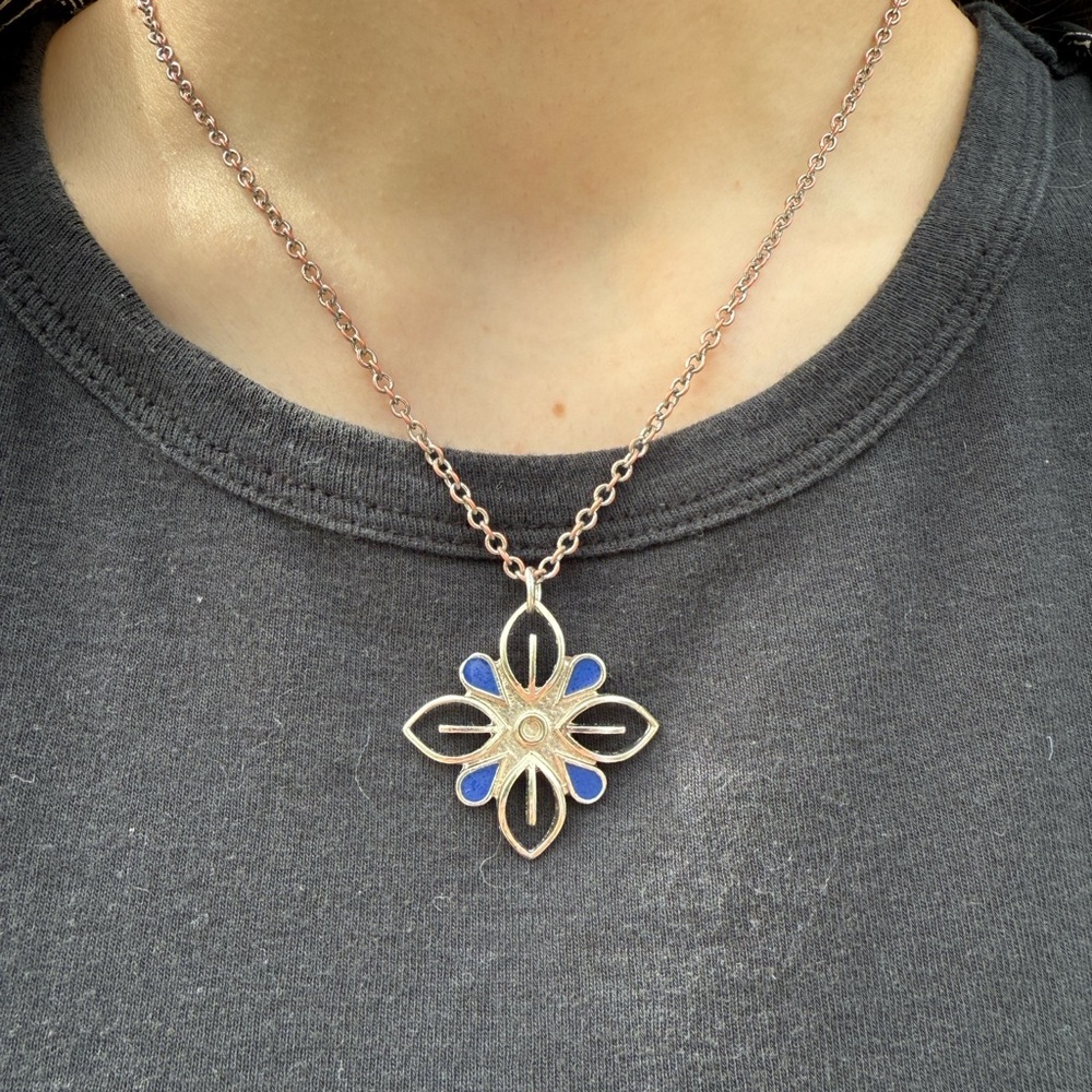 Clase Azul Tequila Logo Blue and Silver Floral Only Pendant Necklace for Sell - Picture 3 of 4